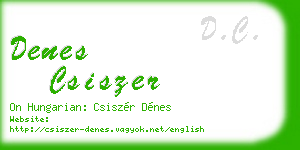denes csiszer business card