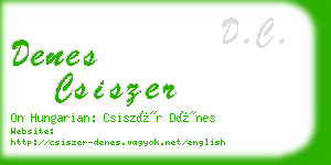 denes csiszer business card